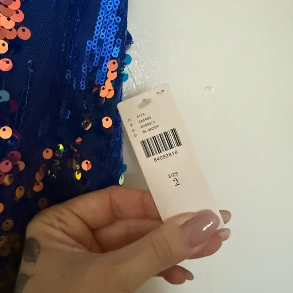 Anthropologie Blue Sequin Jumpsuit - Picture 4 of 6